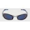 Gafas de seguridad PC de montura plateada, antirrayaduras lente azul espejo FUBLESP 3M