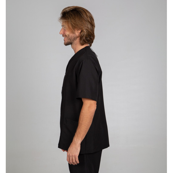 Camicia uomo con chiusura incrociata nascosta in tessuto antibatterico HUGO UNIFORMES GARY'S 612500