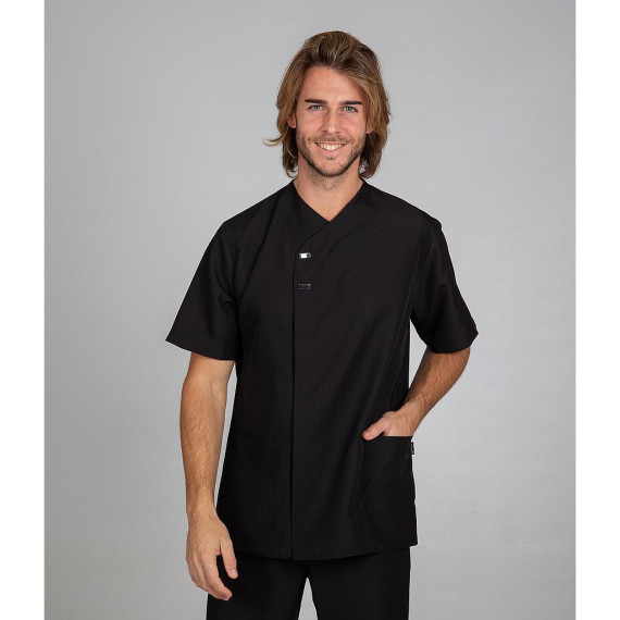 Camicia uomo con chiusura incrociata nascosta in tessuto antibatterico HUGO UNIFORMES GARY'S 612500