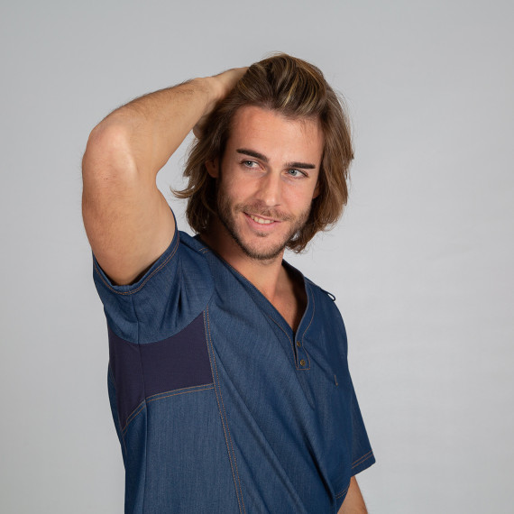 Camicia sanitaria per uomo dettaglio tessuto AEROSILVER DARIO UNIFORMES GARY'S 615400