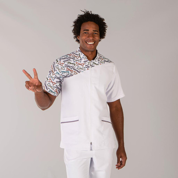 Zip-up blouse in front optics and clinics for Men ELOY UNIFORMS GARY'S 616600