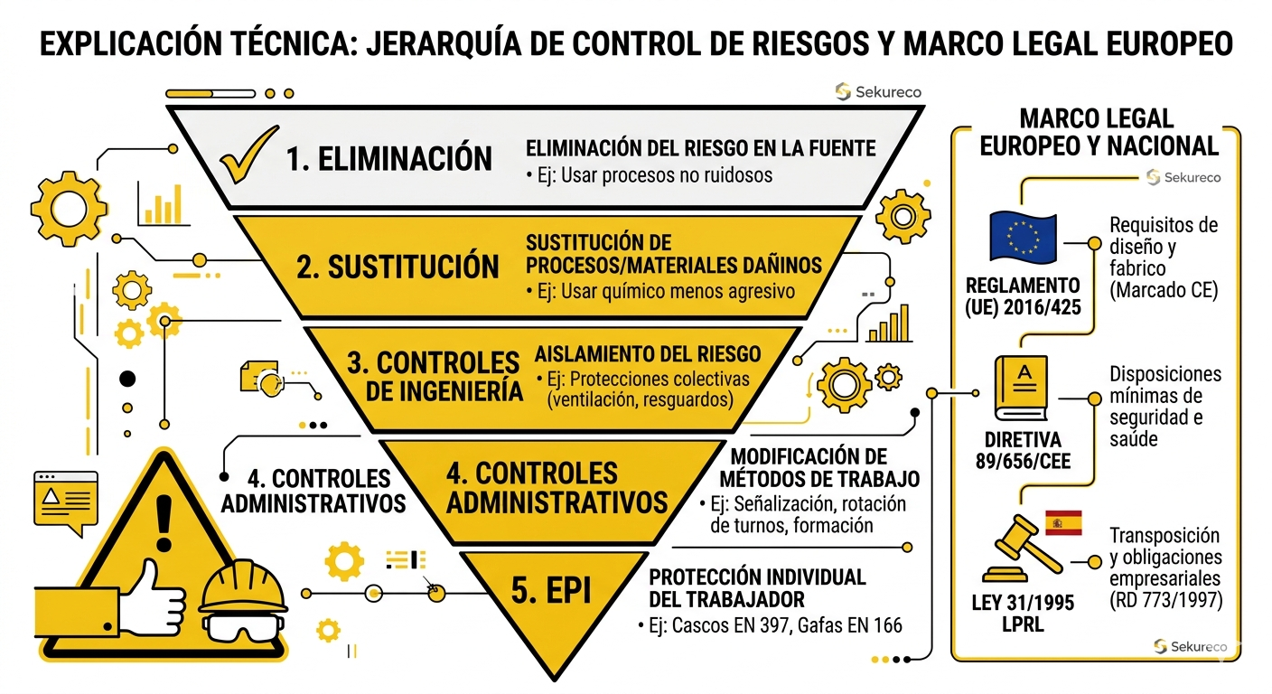 A hierarquia de controle de riscos e o marco legal europeu dos EPIs
